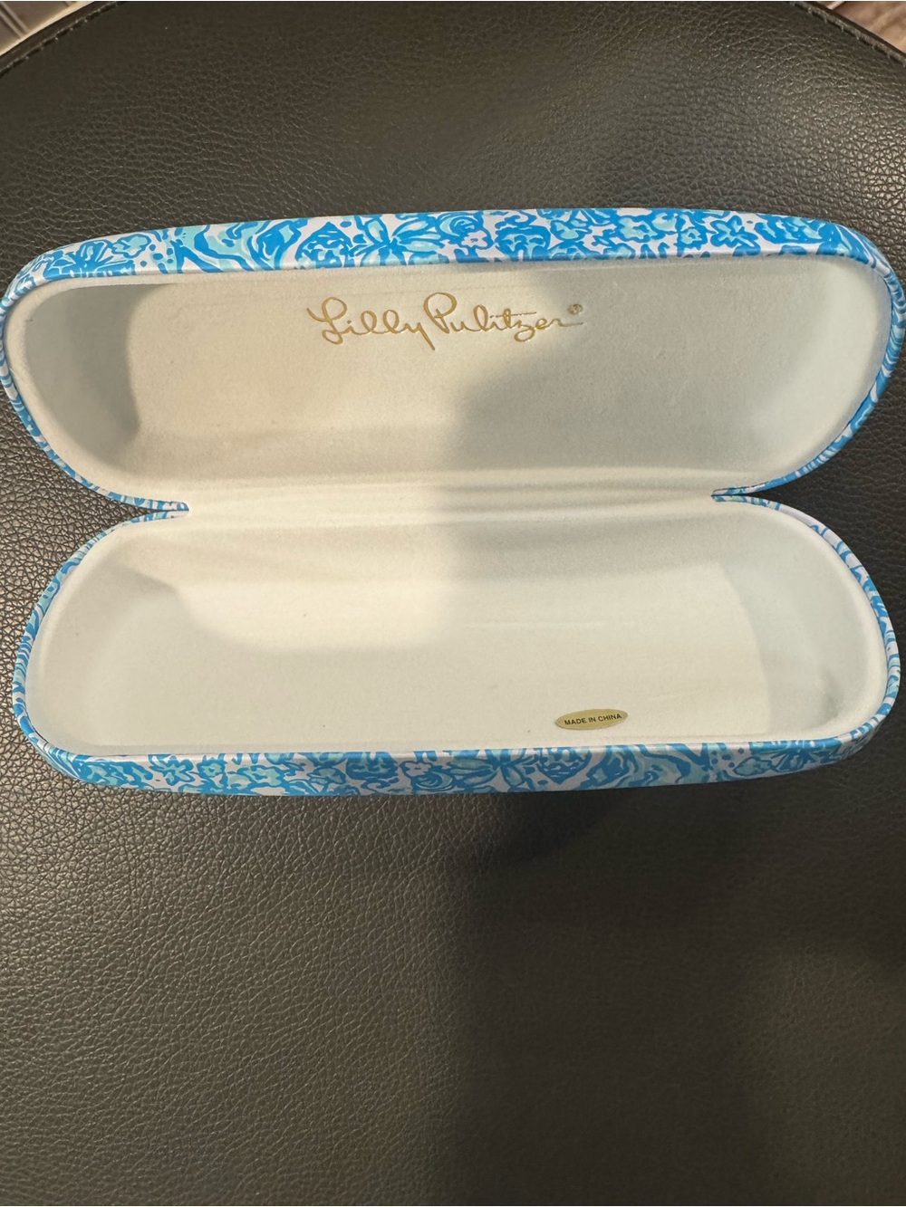 Lilly Pulitzer Blue and White Floral Eyewear Case - Picture 2 of 3